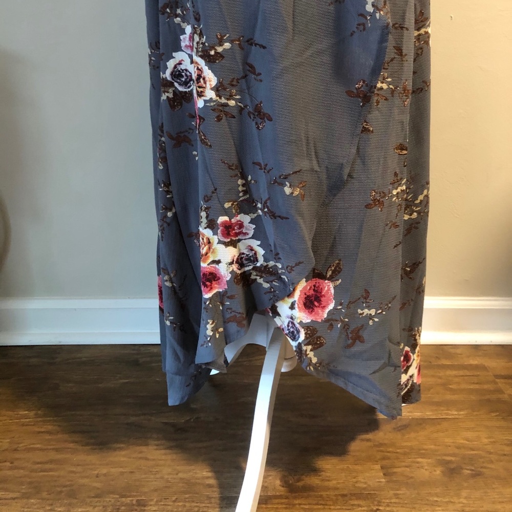 NWOT Slimming Floral Long Wrap Around Skirt - Picture 8 of 16
